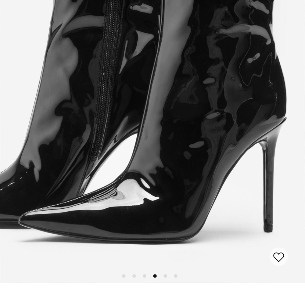 BNIB Sexy Black Patent Leather Stiletto Boots - Size 9.5 (EU size 40) - Picture 7 of 16